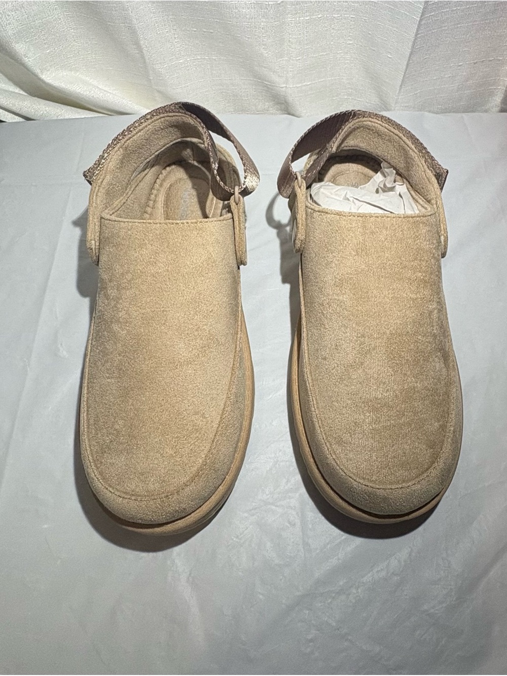 Men's Suede Backstrap Sandals in Tan